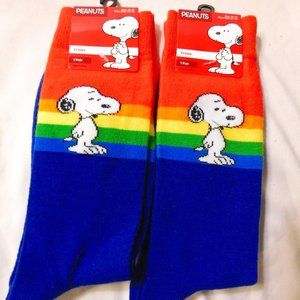 Peanuts Snoopy Rainbow Pride Socks 2 Pairs